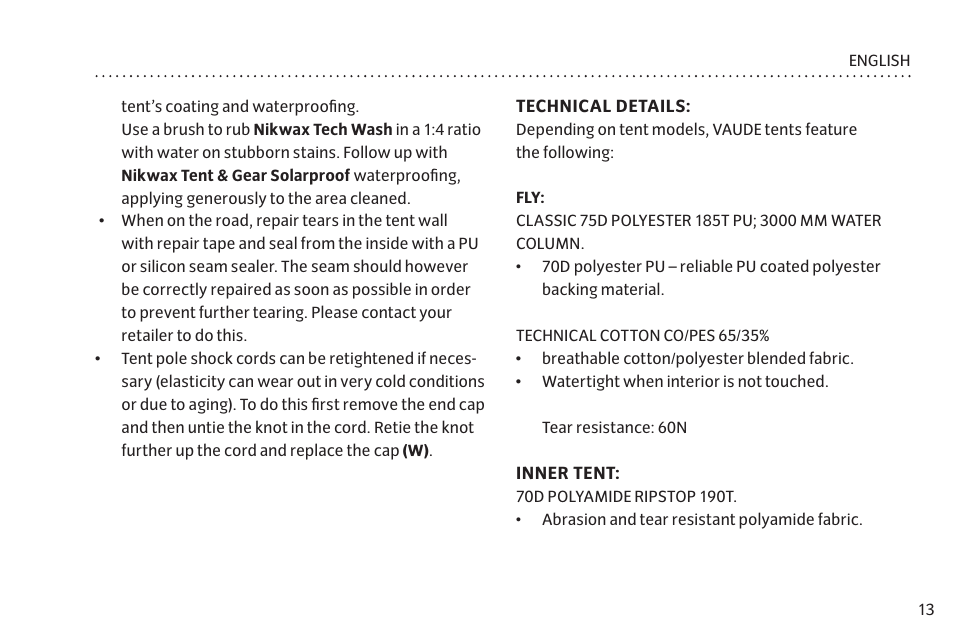 VAUDE Badawi Long 6P User Manual | Page 20 / 63