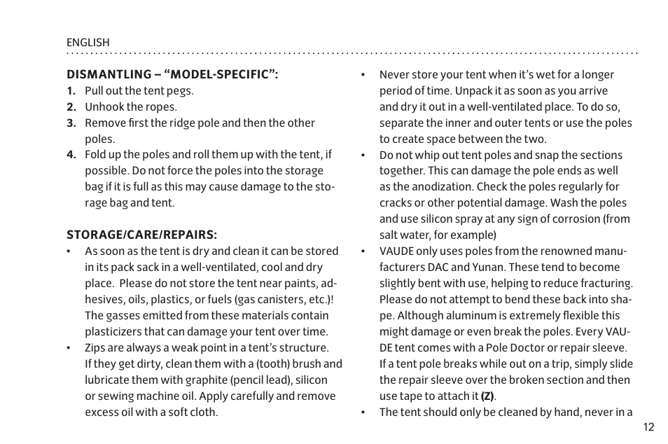 VAUDE Mark XT 4P User Manual | Page 19 / 65