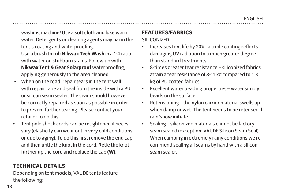 VAUDE Mark XT 4P User Manual | Page 20 / 65