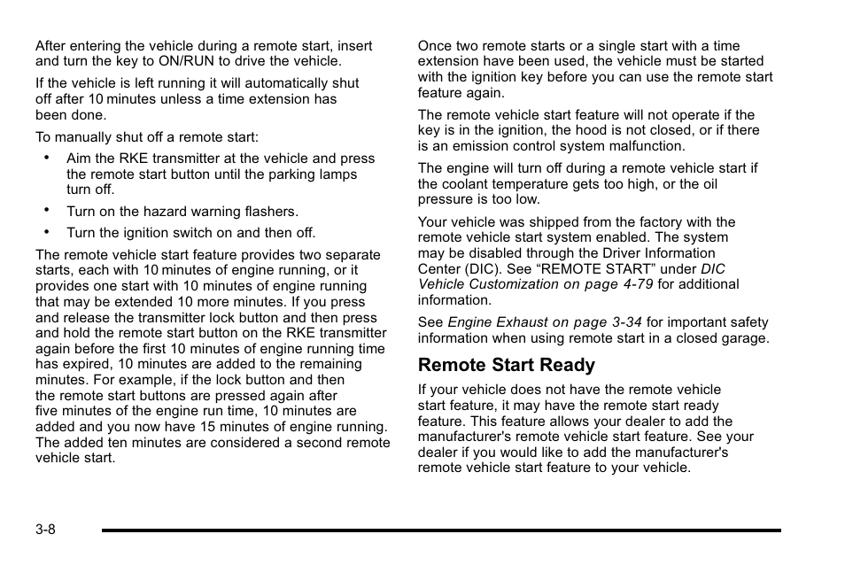 Remote start ready | Cadillac 2010 DTS User Manual | Page 116 / 486