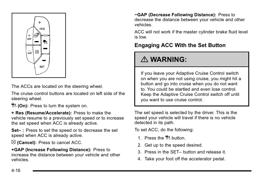 Warning | Cadillac 2010 DTS User Manual | Page 182 / 486