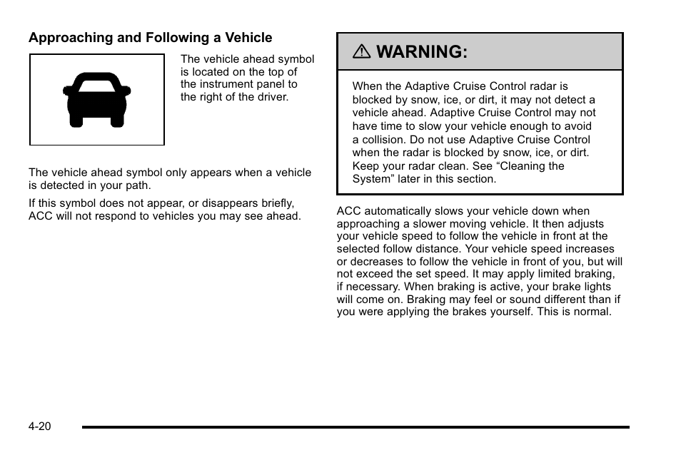 Warning | Cadillac 2010 DTS User Manual | Page 186 / 486