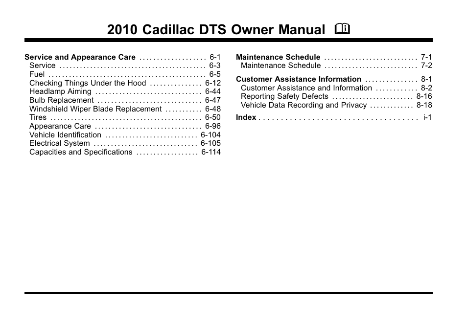 2010 cadillac dts owner manual m | Cadillac 2010 DTS User Manual | Page 2 / 486