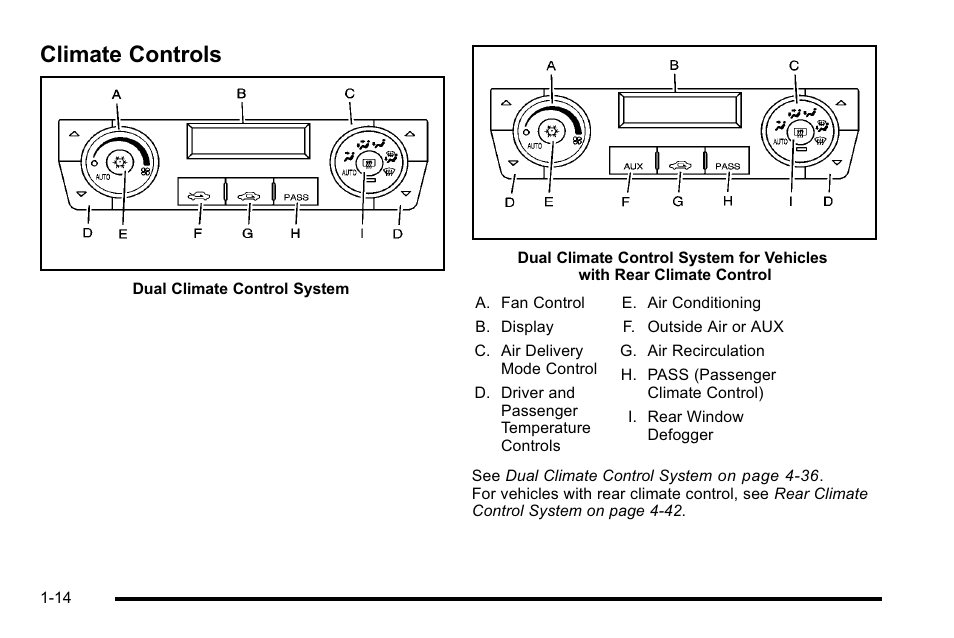 Climate controls, Climate controls -14 | Cadillac 2010 DTS User Manual | Page 20 / 486