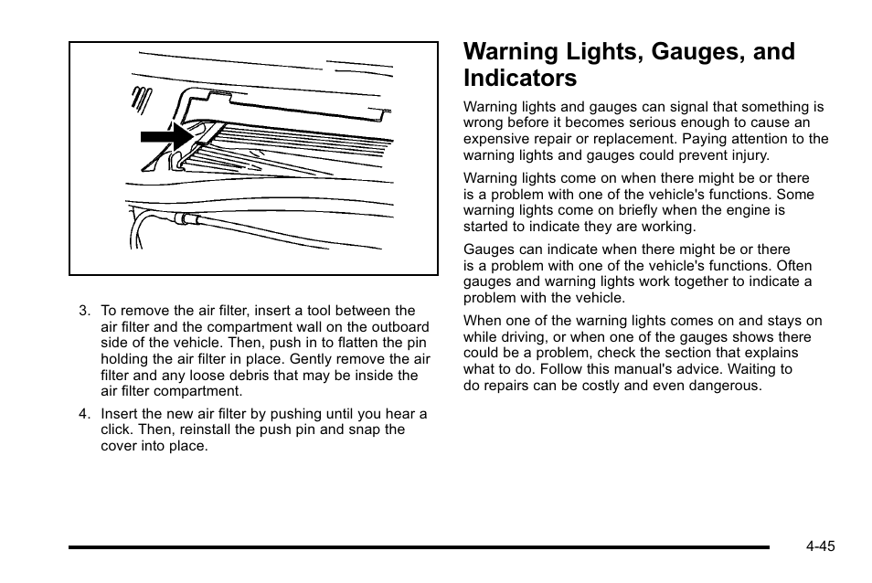 Warning lights, gauges, and indicators, And indicators -45, Warning lights, gauges, and indicators -45 | Cadillac 2010 DTS User Manual | Page 211 / 486