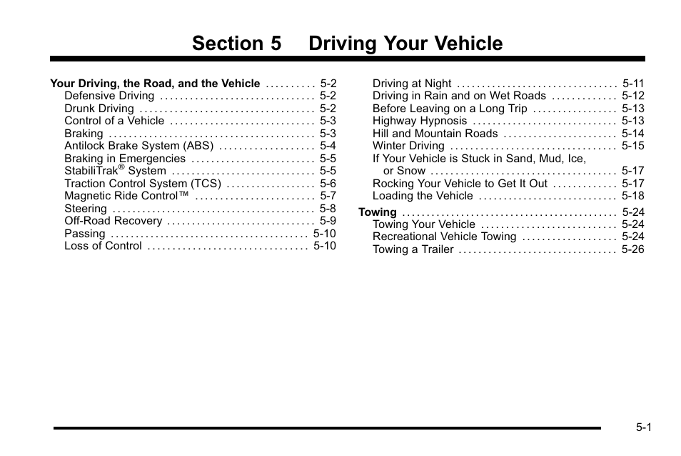 Driving your vehicle, Driving your vehicle -1 | Cadillac 2010 DTS User Manual | Page 289 / 486