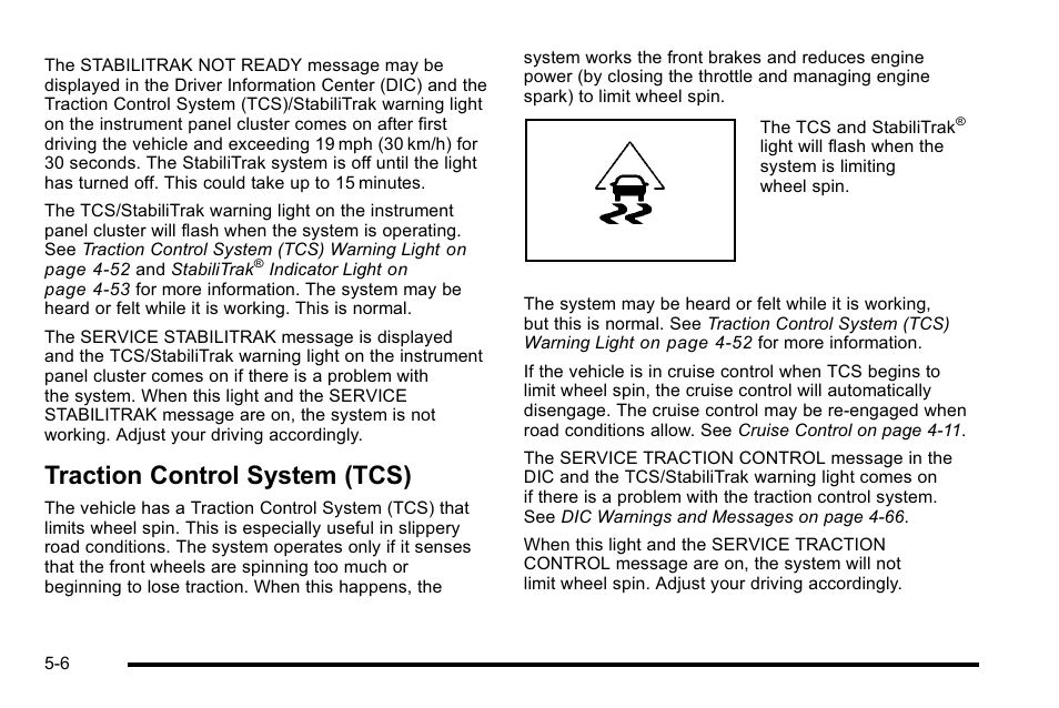 Traction control system (tcs), Traction control system (tcs) -6 | Cadillac 2010 DTS User Manual | Page 294 / 486