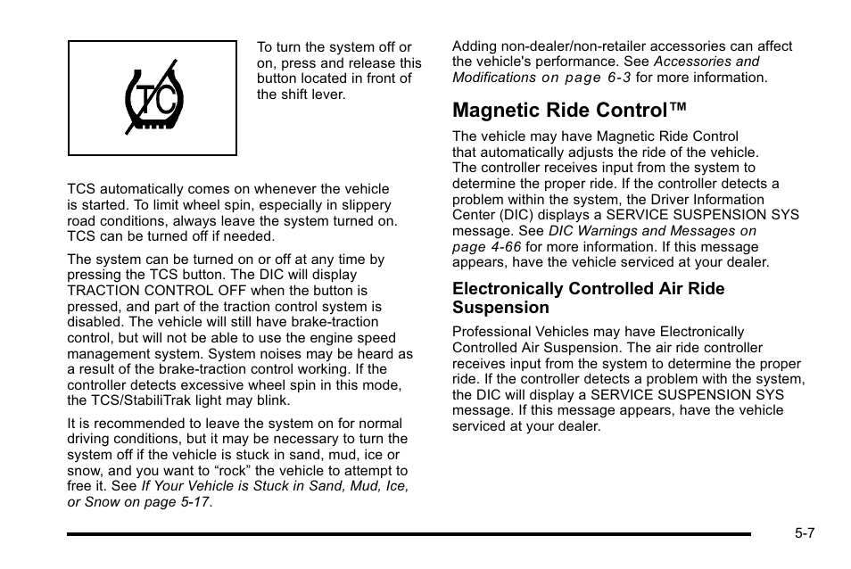 Magnetic ride control, Magnetic ride control™ -7 | Cadillac 2010 DTS User Manual | Page 295 / 486