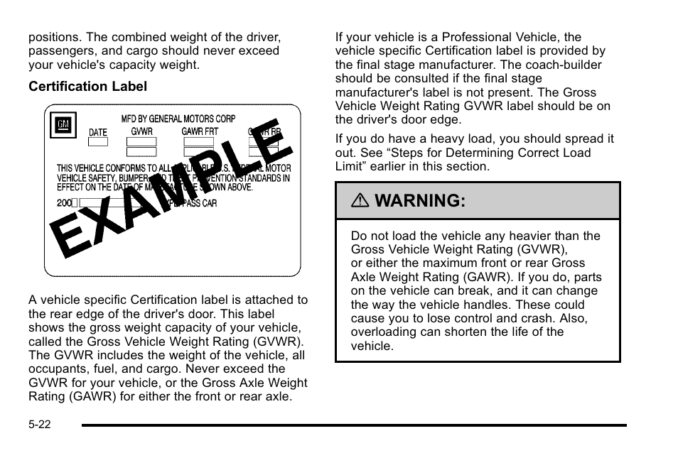 Warning | Cadillac 2010 DTS User Manual | Page 310 / 486
