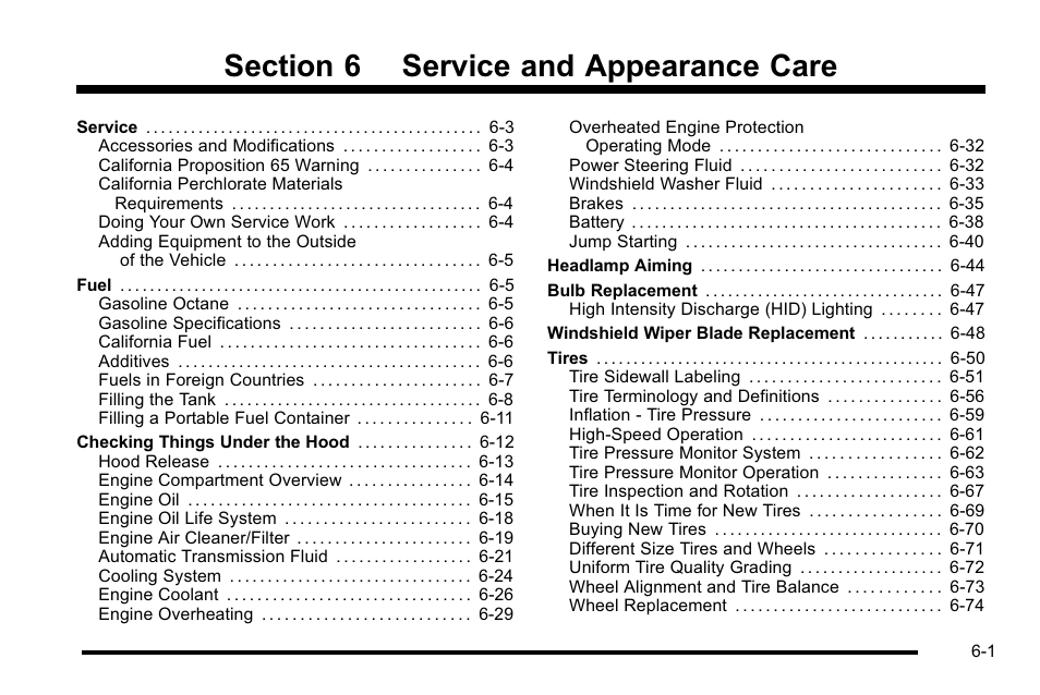 Service and appearance care, Service and appearance care -1 | Cadillac 2010 DTS User Manual | Page 321 / 486