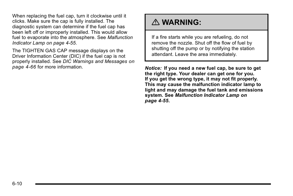 Warning | Cadillac 2010 DTS User Manual | Page 330 / 486