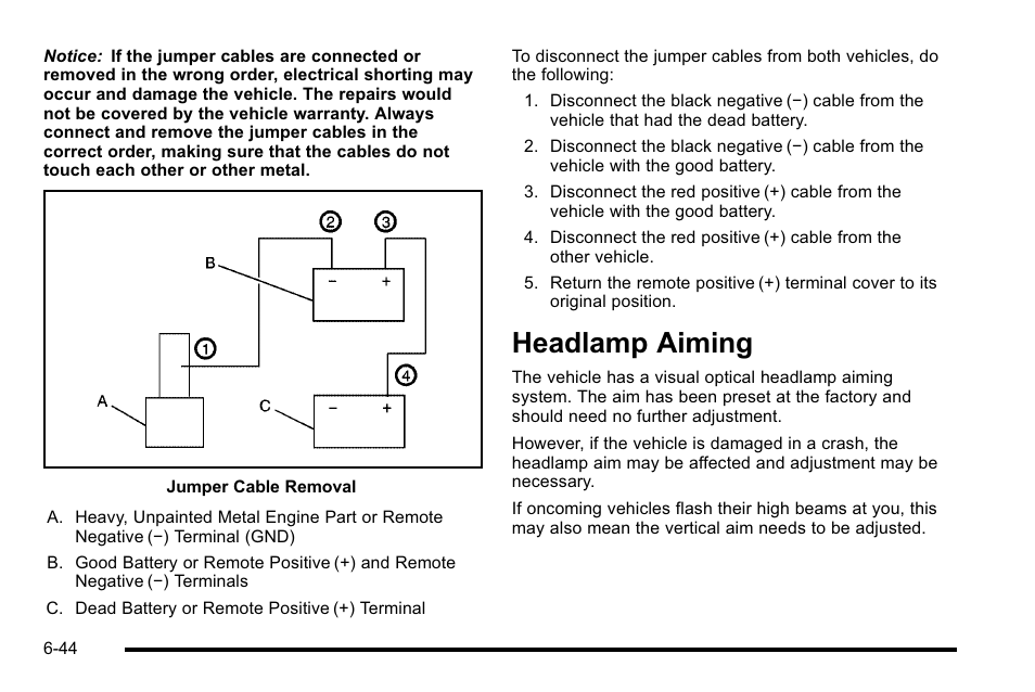 Headlamp aiming, Headlamp aiming -44 | Cadillac 2010 DTS User Manual | Page 364 / 486