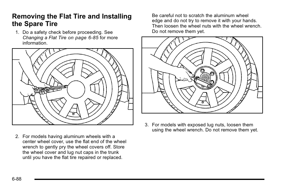 Removing the flat tire and installing, The spare tire -88 | Cadillac 2010 DTS User Manual | Page 408 / 486