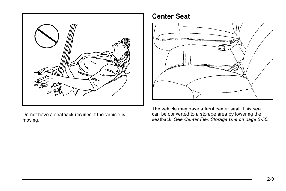 Center seat, Center seat -9 | Cadillac 2010 DTS User Manual | Page 41 / 486