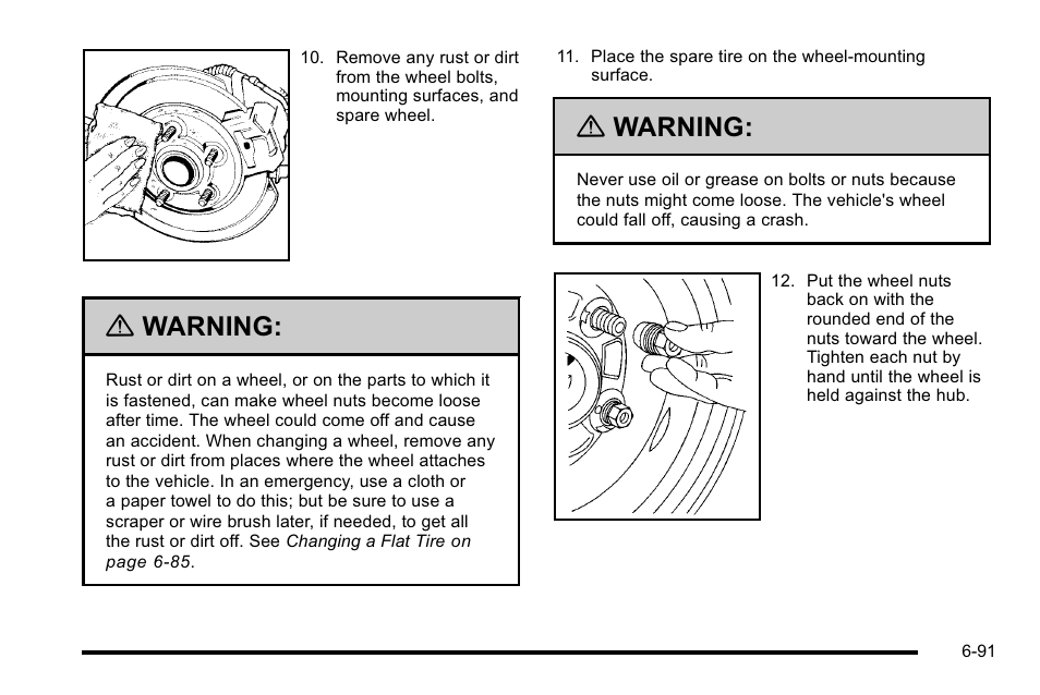 Warning | Cadillac 2010 DTS User Manual | Page 411 / 486