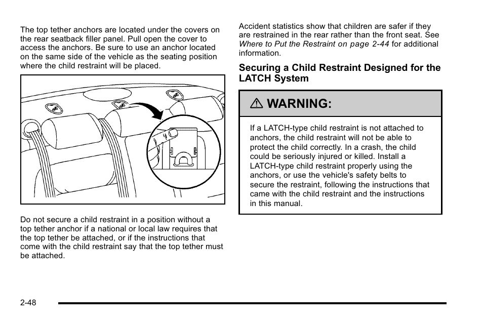 Warning | Cadillac 2010 DTS User Manual | Page 80 / 486