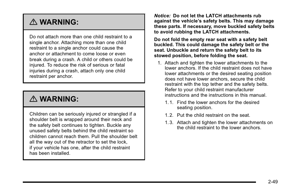 Warning | Cadillac 2010 DTS User Manual | Page 81 / 486