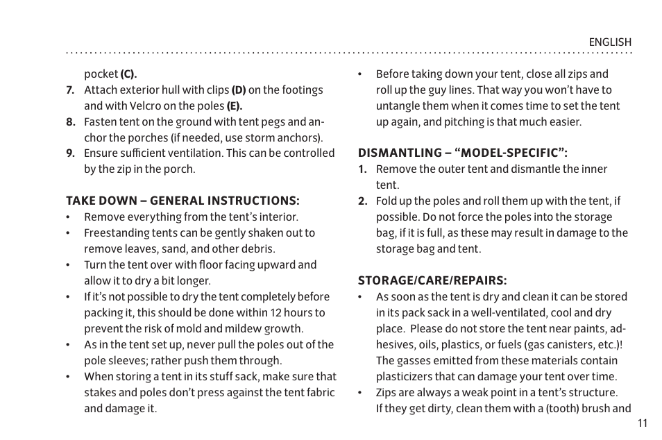 VAUDE Hogan UL Argon 1-2P User Manual | Page 18 / 61