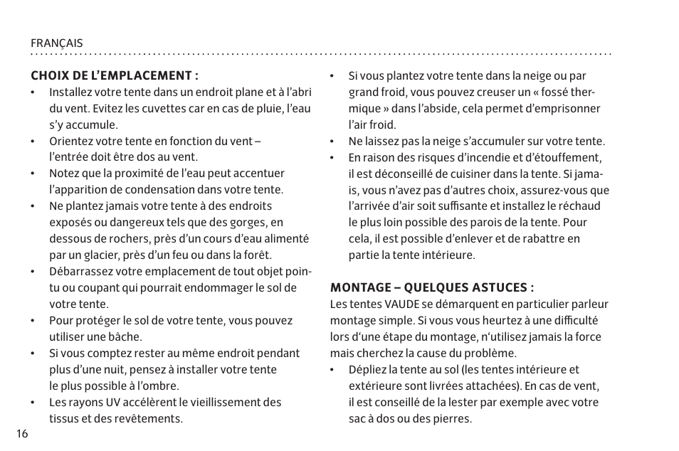 VAUDE Hogan UL Argon 1-2P User Manual | Page 23 / 61