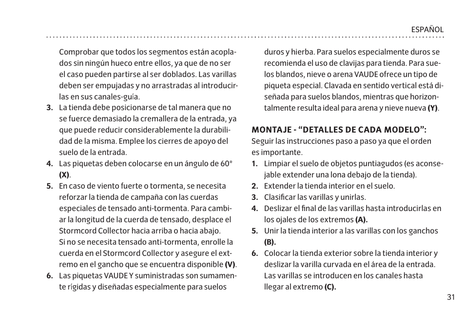 VAUDE Hogan UL Argon 1-2P User Manual | Page 38 / 61