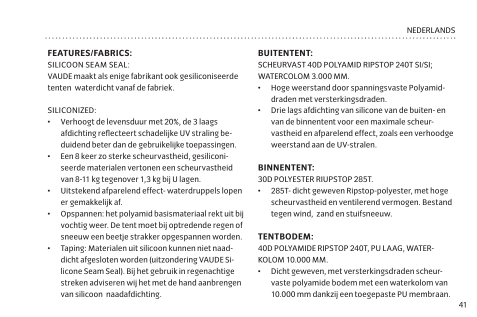 VAUDE Hogan UL Argon 1-2P User Manual | Page 48 / 61