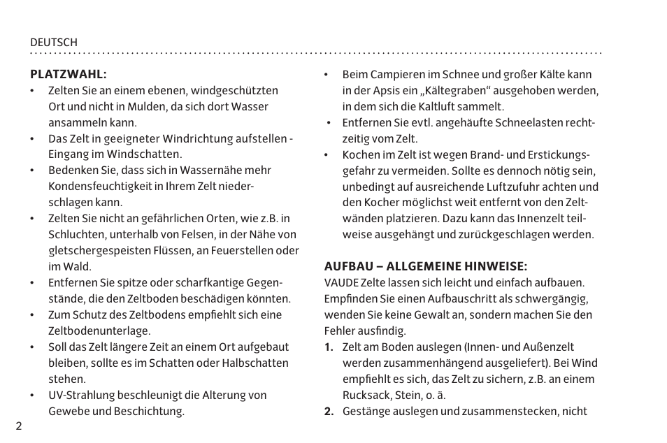 VAUDE Hogan UL Argon 1-2P User Manual | Page 9 / 61