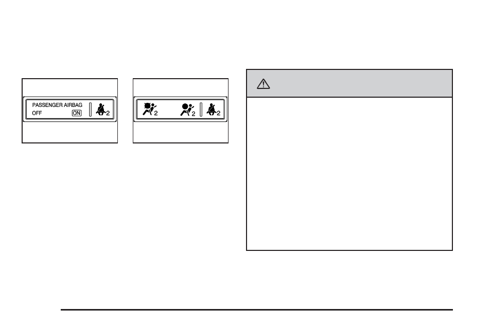 Passenger airbag status indicator, Passenger airbag status indicator -56, Caution | Cadillac 2008 DTS User Manual | Page 196 / 450