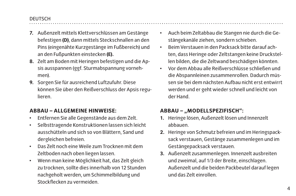 VAUDE Hogan SUL XP 2P User Manual | Page 11 / 67