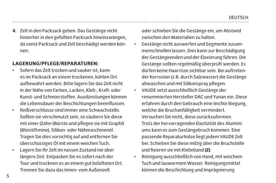 VAUDE Hogan SUL XP 2P User Manual | Page 12 / 67