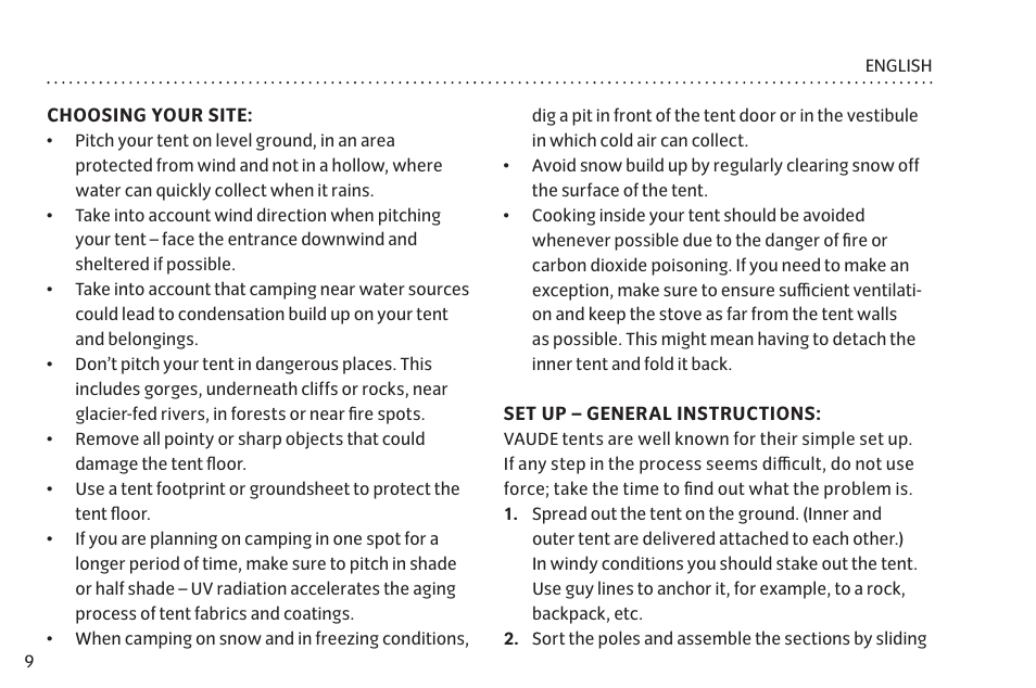 VAUDE Hogan SUL XP 2P User Manual | Page 16 / 67