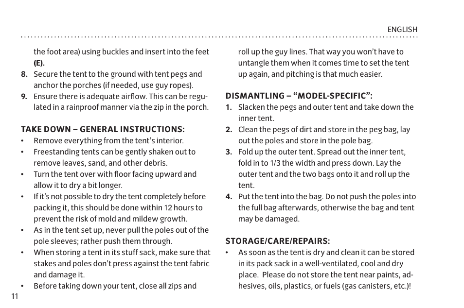 VAUDE Hogan SUL XP 2P User Manual | Page 18 / 67