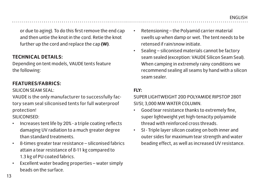VAUDE Hogan SUL XP 2P User Manual | Page 20 / 67
