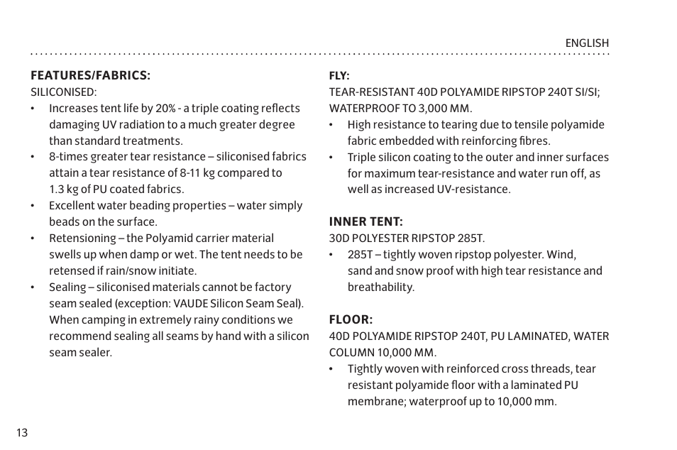 VAUDE Hogan UL 2P User Manual | Page 20 / 63