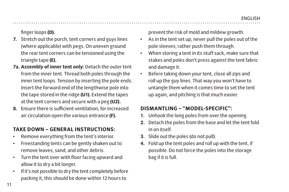VAUDE Taurus L 2P User Manual | Page 18 / 63
