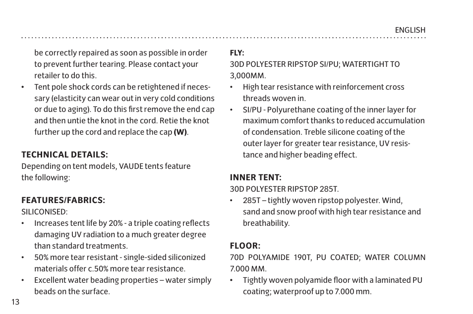 VAUDE Taurus L 2P User Manual | Page 20 / 63