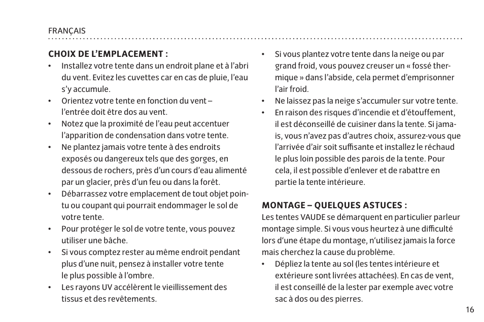 VAUDE Taurus L 2P User Manual | Page 23 / 63