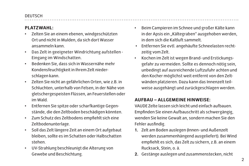 VAUDE Taurus L 2P User Manual | Page 9 / 63