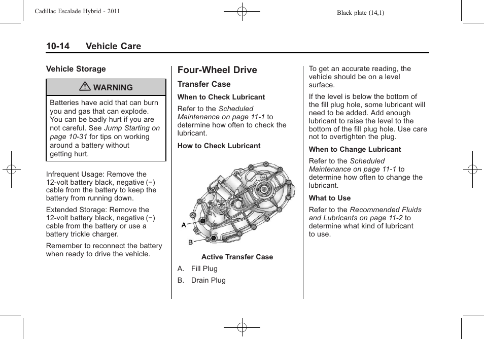 Four-wheel drive, Four-wheel drive -14 | Cadillac 2011 Escalade Hybrid User Manual | Page 58 / 94