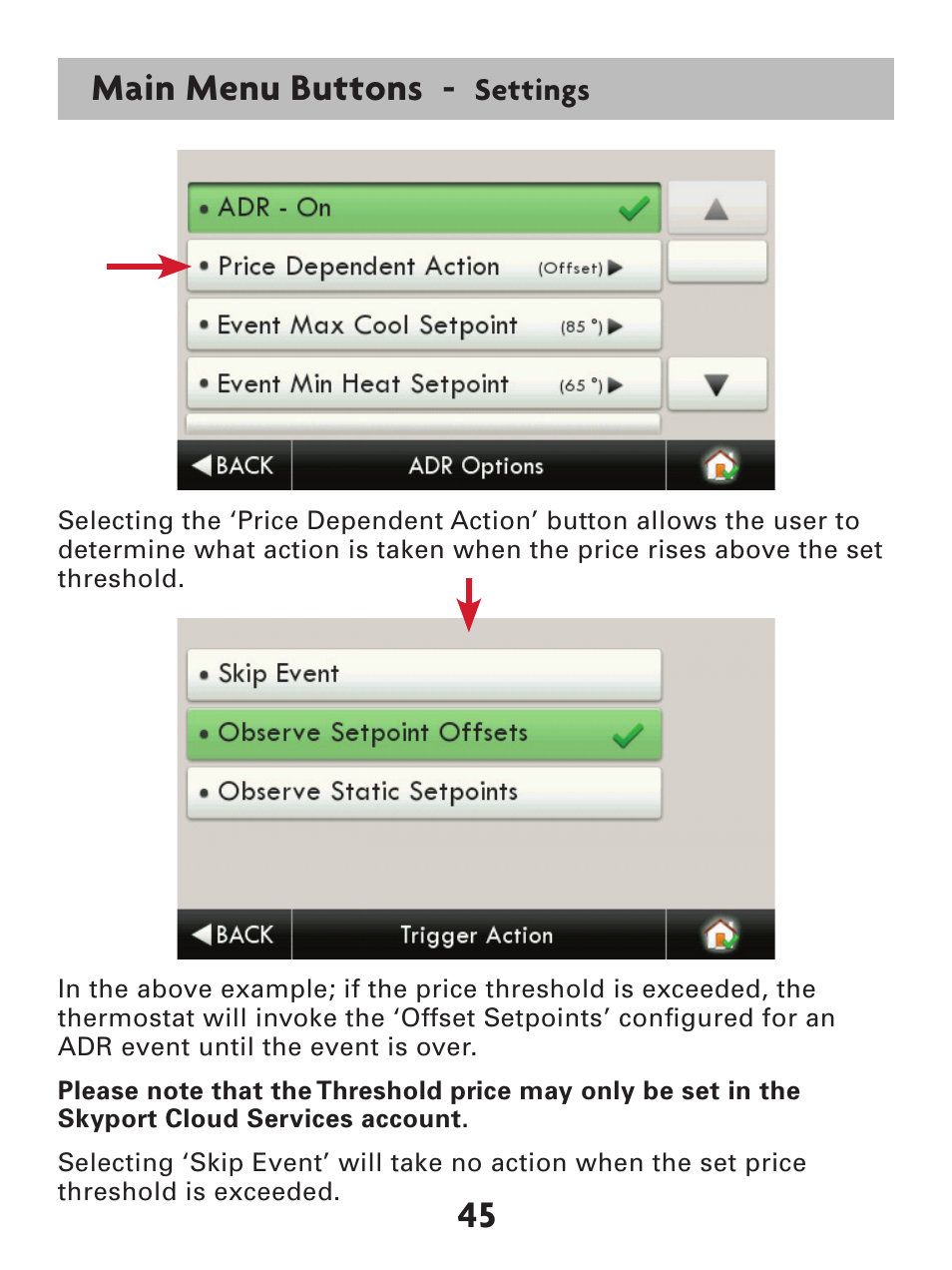 45 main menu buttons | Venstar T7900 User Manual | Page 53 / 95