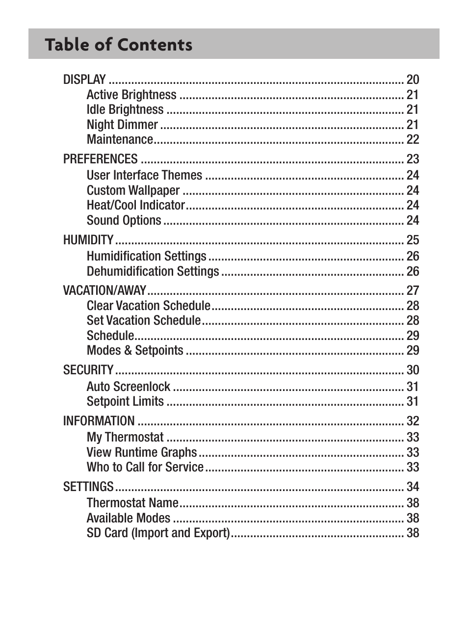 Venstar T7900 User Manual | Page 6 / 95