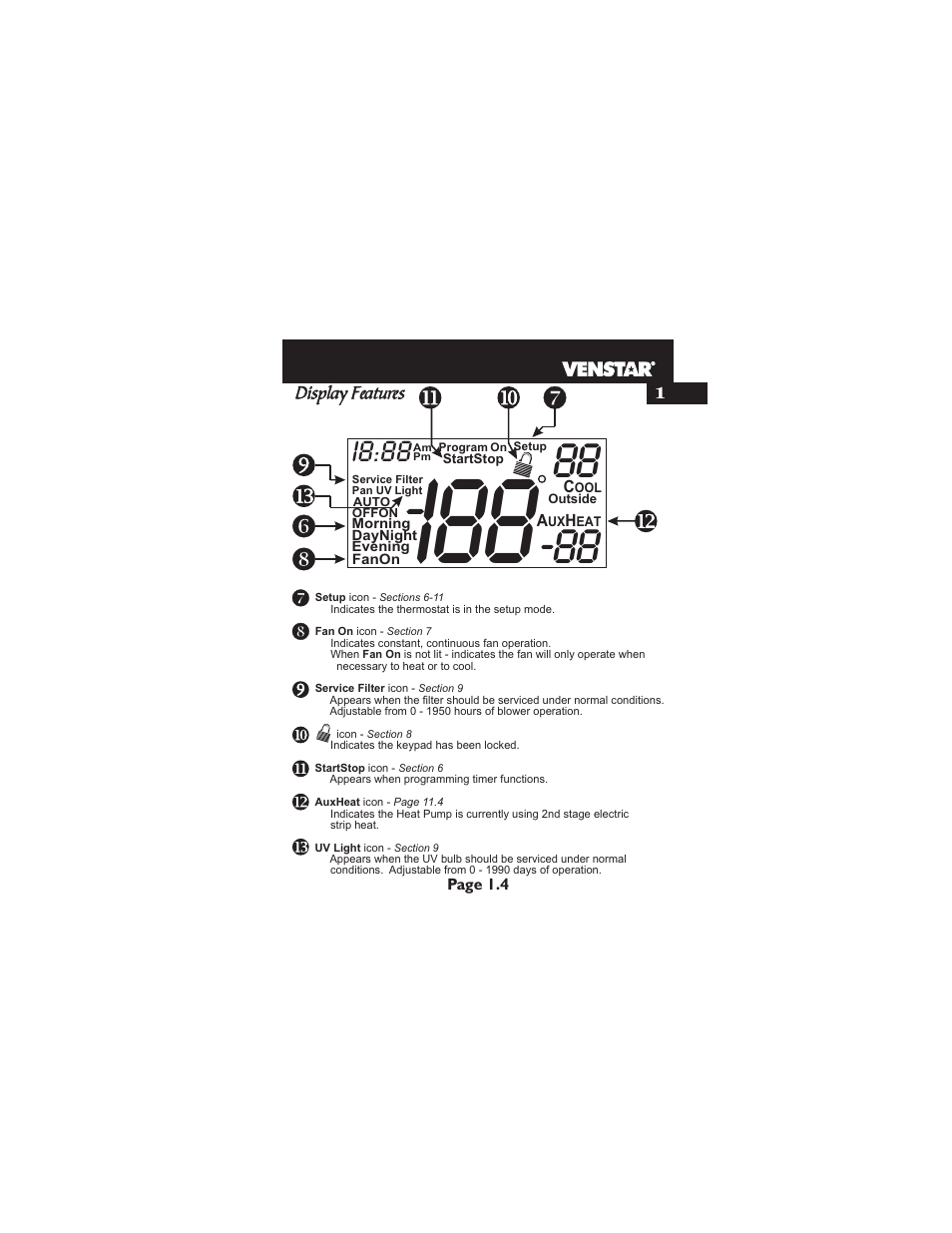 I8:88 | Venstar T1700 User Manual | Page 10 / 58