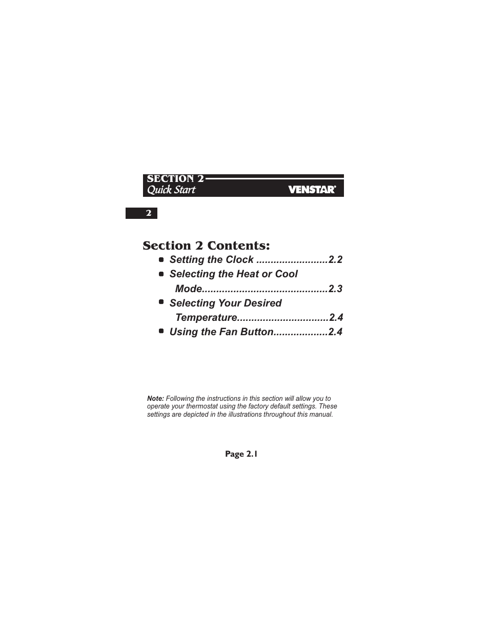 Venstar T1700 User Manual | Page 11 / 58