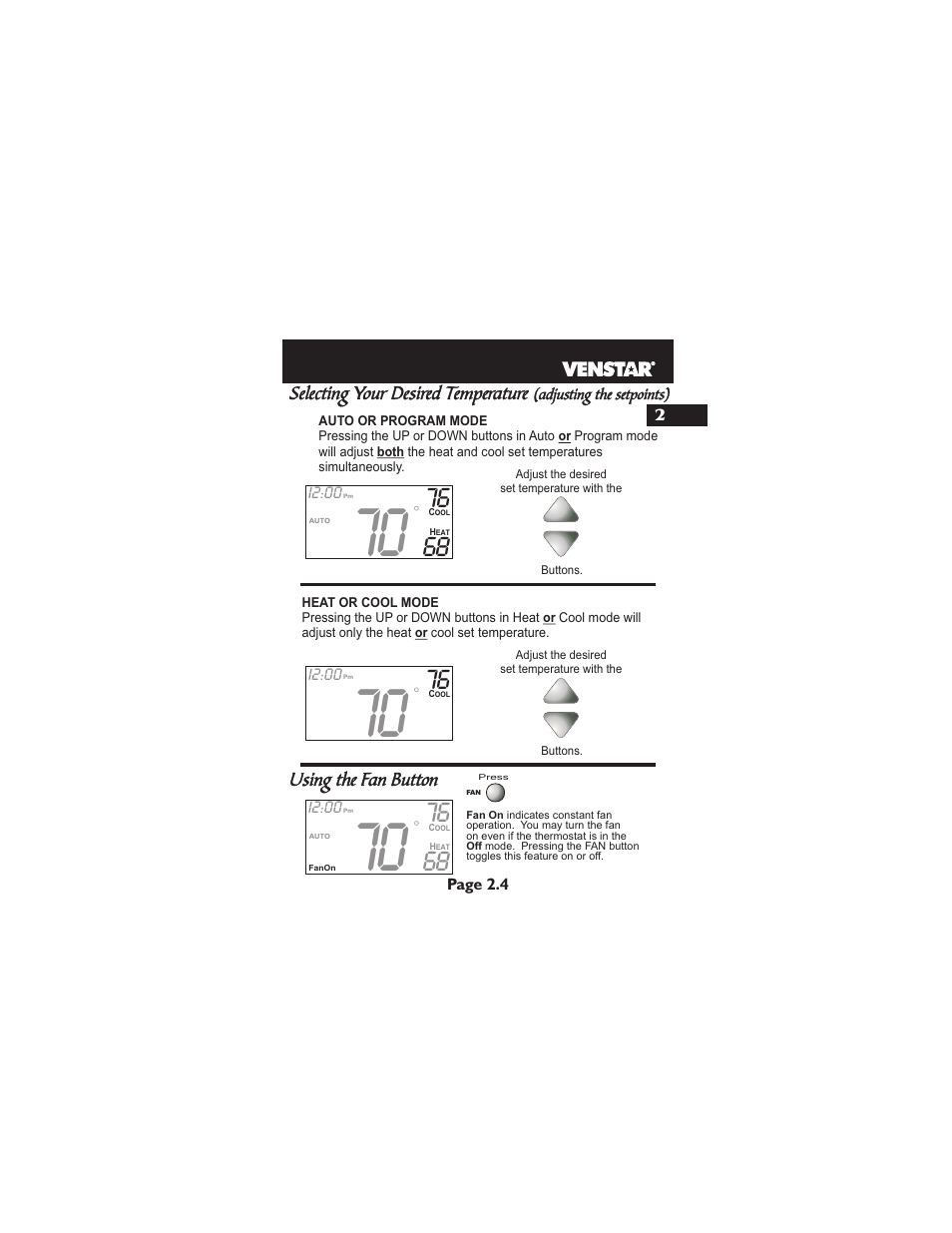 Venstar T1700 User Manual | Page 14 / 58