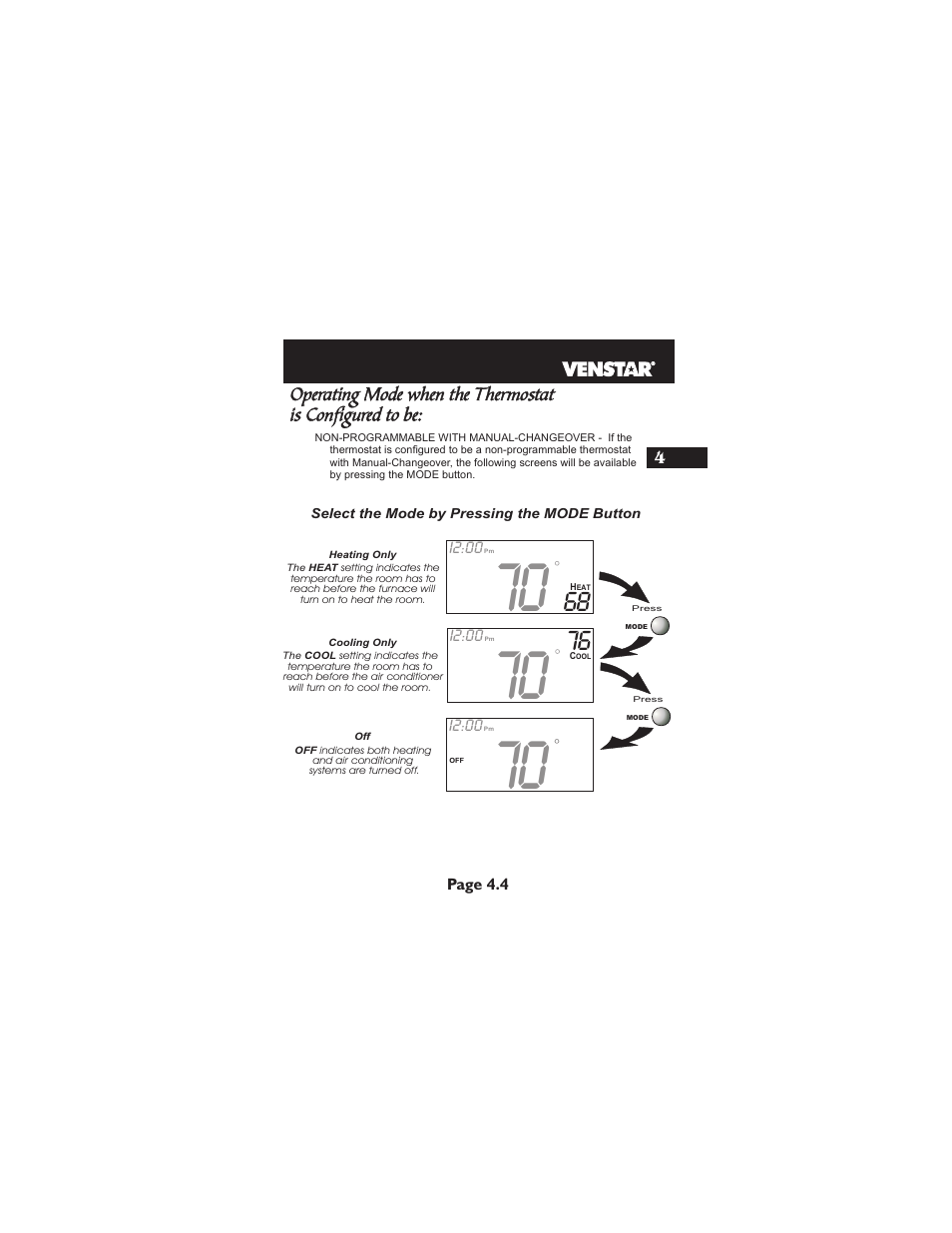 Venstar T1700 User Manual | Page 20 / 58