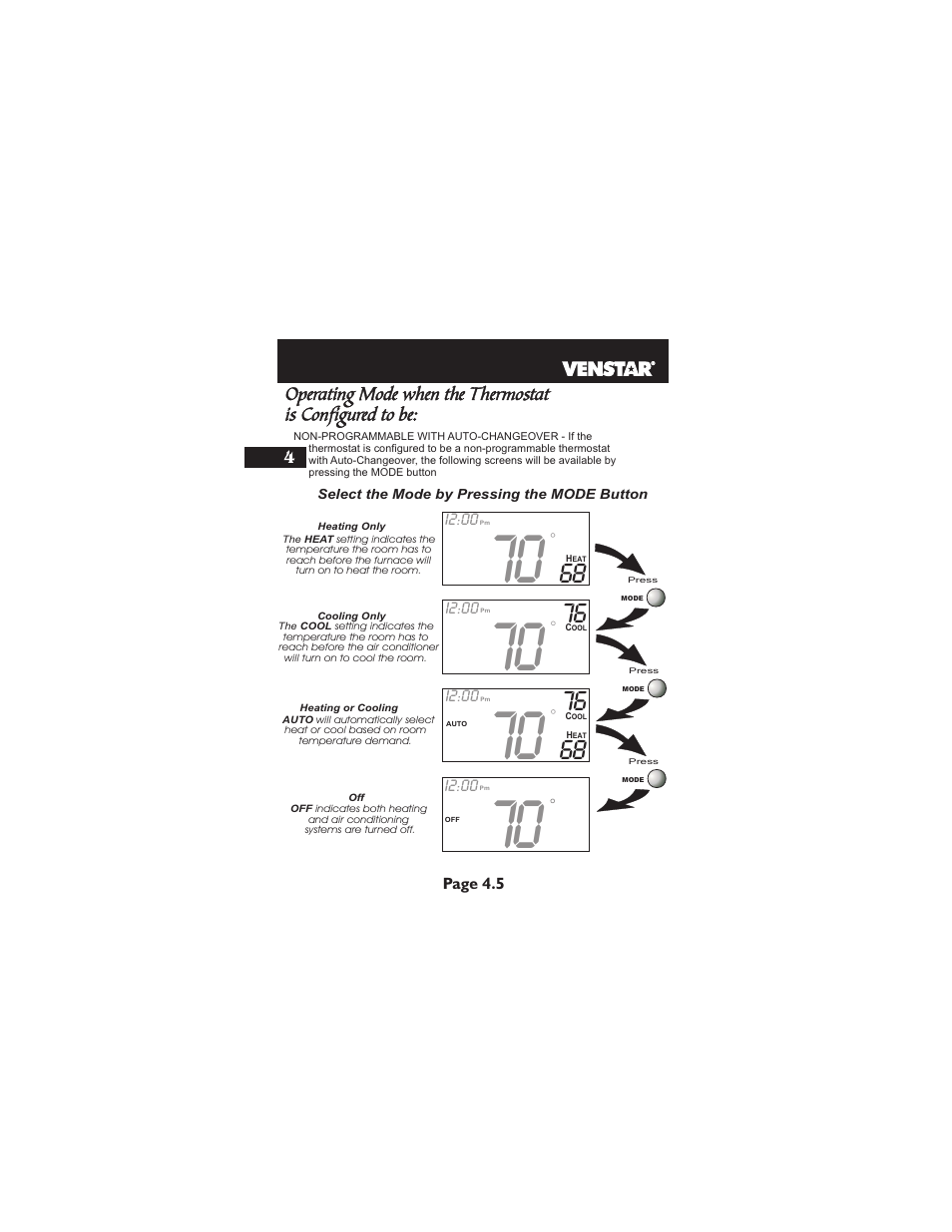 Venstar T1700 User Manual | Page 21 / 58