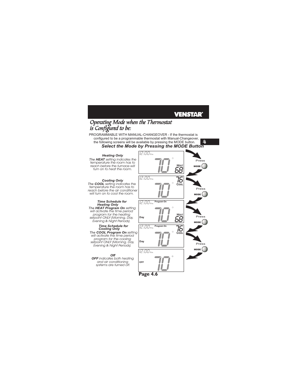 Venstar T1700 User Manual | Page 22 / 58