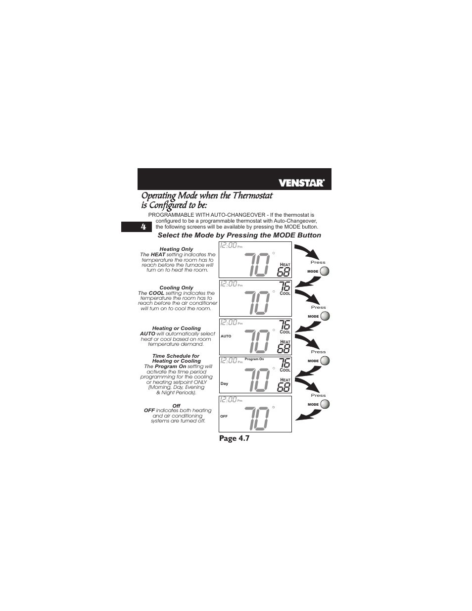 Venstar T1700 User Manual | Page 23 / 58