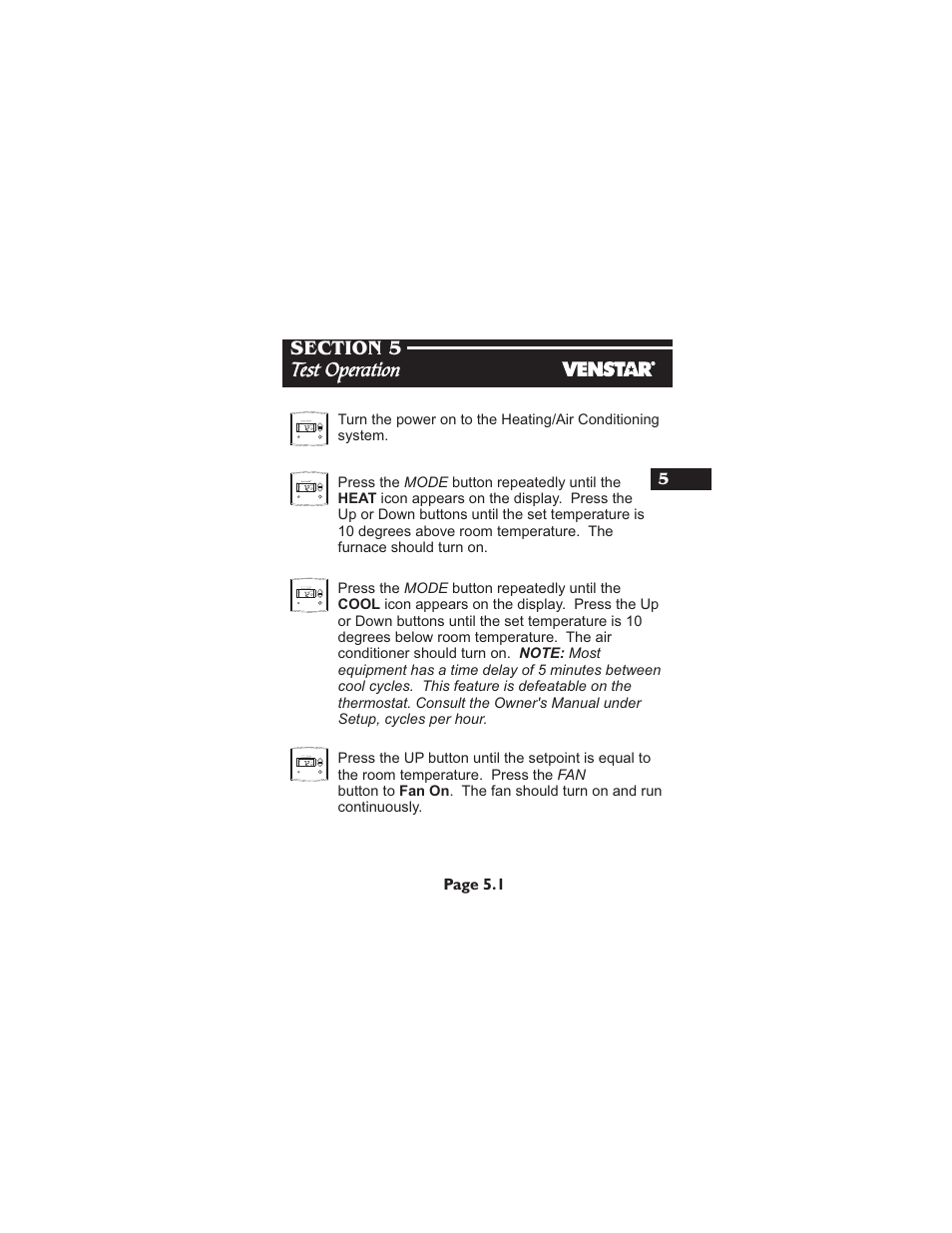 Page 5.1 | Venstar T1700 Installation User Manual | Page 14 / 17