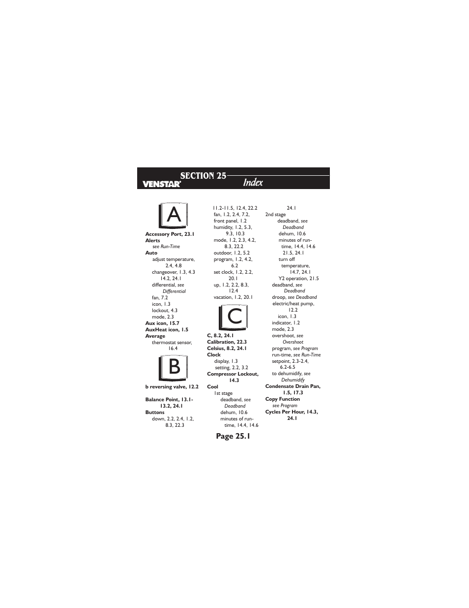 Ab c | Venstar T1900 User Manual | Page 101 / 108