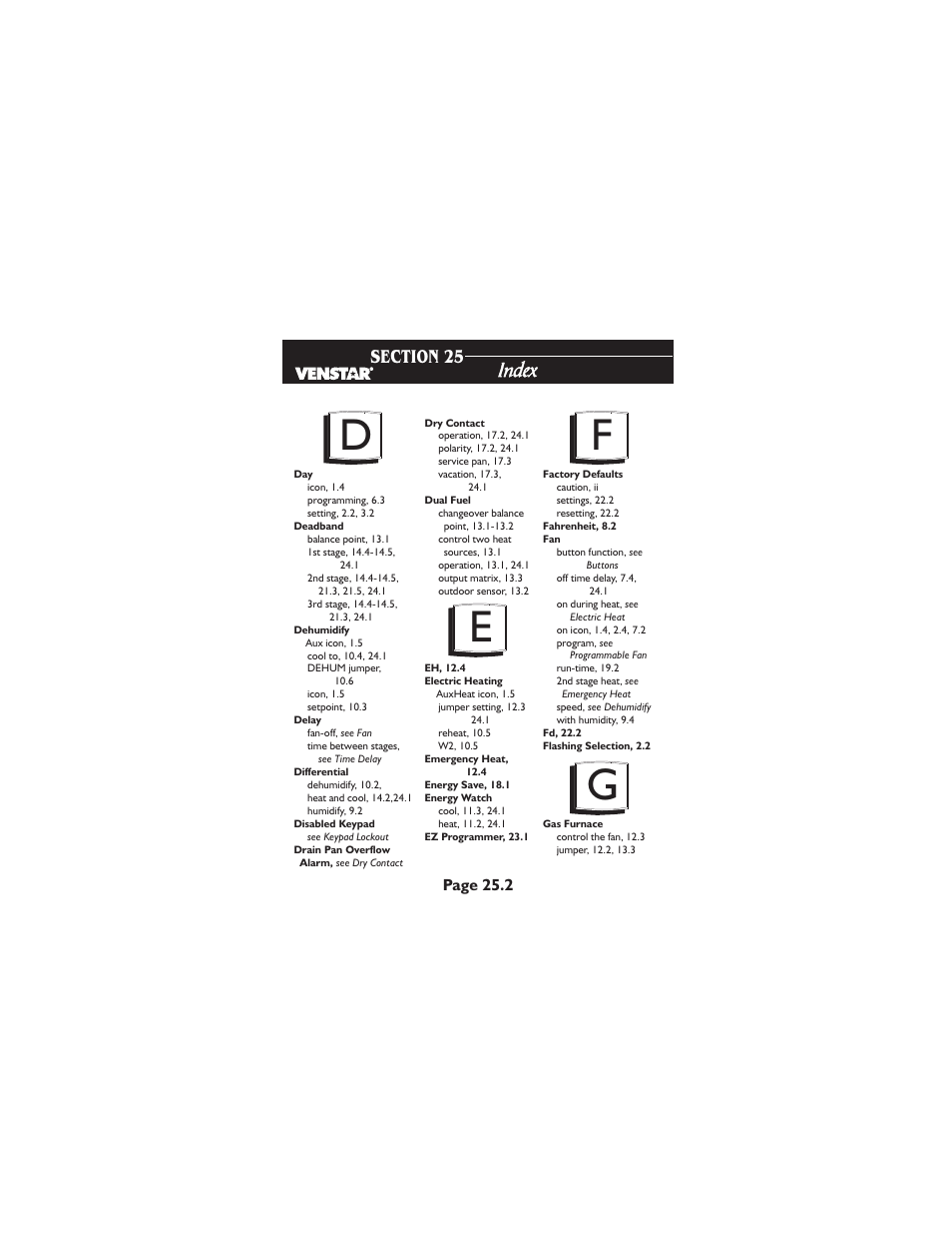 Ef d g | Venstar T1900 User Manual | Page 102 / 108